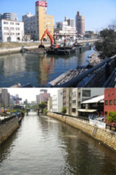 ヘドロの除去とエアレーションの画像