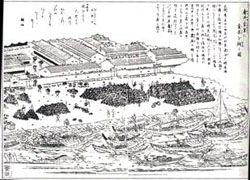 広井官倉に貢米を納める図(尾張名所図会・市博物館所蔵)の写真